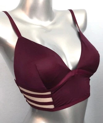 Victoria's Secret Nwt VS Kir Satin Mesh Sexy Strappy Long Line Bralette M - Image 1 of 3