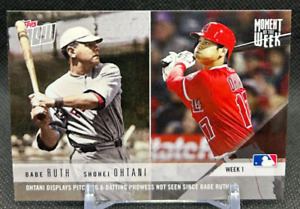 2018 Topps Now- Ruth / Ohtani MOW-1 - 'Moment of the Week' Card 3.29-4.8.18!