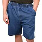 NWT Size 38 Navy Full Elastic Waist Shorts w/Belt Loops Cotton Blend