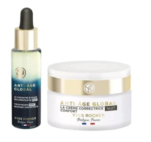 Yves Rocher Complete Anti-Age Global Night Care Face Cream Serum Set of 2 - Picture 1 of 1