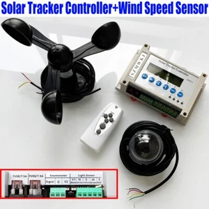 LCD Dual Axis Solar Tracker Controller+Wind Speed Sensor +Light Sensor System IG - Picture 1 of 12