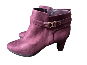 Charter Club Charlette Dress Booties Red/Wine Burgandy Church Size 8.5M (No Box) - Picture 1 of 9