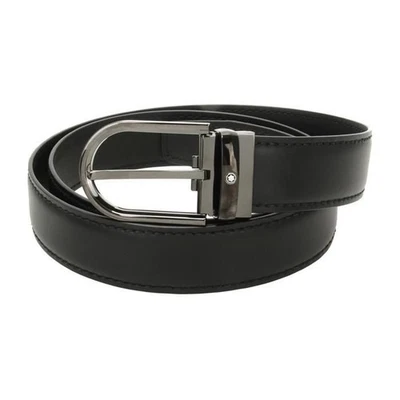 Montblanc Horseshoe Buckle Leather Belt stamp: MB128770 117648318 - Image 1 of 4