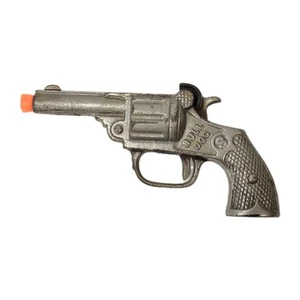 Antique Kenton "Bulldog" Cast Iron Cap Pistol 1923 Single Shot Nickel Toy Gun - Picture 1 of 10