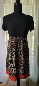 Tiana B. Womens Leopard Print Sheath Dress Short Sleeve Size 6 - Picture 1 of 8