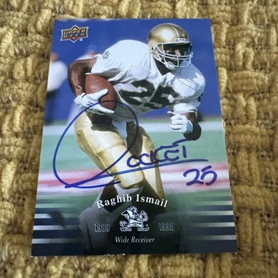Tarjeta firmada por Raghib "Rocket" Ismail Notre Dame Fighting Irish 2013 UD Auto Foto 1 de 3