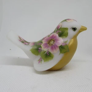 Fenton Burmese Hibiscus Hand Painted Bird Special Order 2002 LEUCHTET!!! W1397 - Bild 1 von 6
