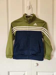 Adidas Boys Youth Full-Zip Jacket Size 8 green - Picture 1 of 9