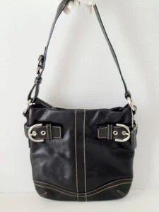 Coach 1453 Schwarz Leder Schultertasche Handtasche - Bild 1 von 8