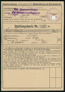 Ortspolizei Karte Invalidenversicherung 1941 Schleswig-Holstein Rixdorf Lebrade - Bild 1 von 2