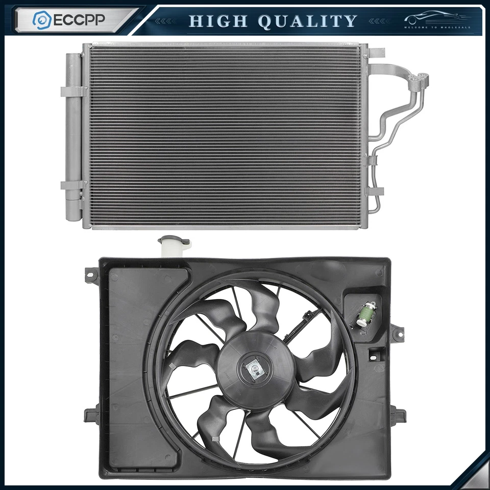 Electric AC Condenser Cooling Fan Kit For 15 Kia Forte Koup 2015-2018 Kia Forte5 Foto 1 de 4