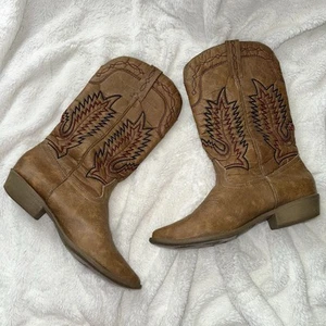 Coconuts Matisse Cowboy Boots Paisley 8 Gaucho Country Western Brown Concert * - Picture 1 of 10
