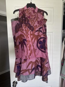 Scarlett Solomon Silk Double Layer Reversible Wrap  Skirt OS w/Matching Top Sz M - Picture 1 of 9