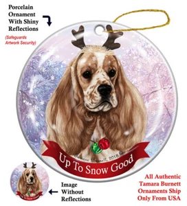 Up to Snow Good Ornament - Buff Parti Cocker Spaniel - Bild 1 von 1