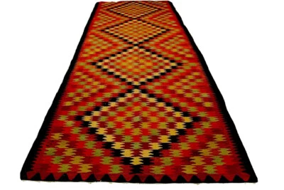 Orientteppich alter Kelim 410x140 Unikat Kurdistan Nomadenteppich 9999 handmade - Bild 1 von 4