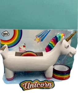 Unicorn Tape Dispenser + 2 Rolls Rainbow Tape! - Afbeelding 1 van 2