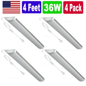 4 Pack 6000K LED Shop Light Utility Ceiling Garage Workshop Easy Mount LED 36W - Picture 1 of 6