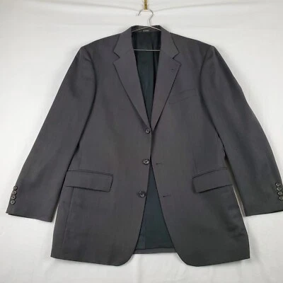 Oscar De LA Renta Blazer 42L Mens Gray 100% Wool Formal Athletic Fit Notch Lapel - Image 1 of 4