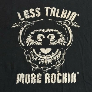 Adult Medium The Muppets Animal Less Talkin’ More Rockin’ T-Shirt Black - Picture 1 of 5