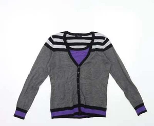M&Co Womens Grey V-Neck Acrylic Blend Jumper Size 10 - Picture 1 of 12