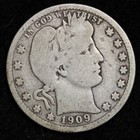 1909 D SILVER BARBER QUARTER GOOD 