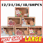 12/36/60X Christmas Cookie Box Kraft Paper Candy Gift Boxes Bags Food Packaging