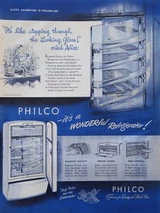 Pubblicità stampa Philco 1948 vintage Con Alice nel paese delle meraviglie - Foto 1 di 1