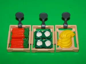 Playmobil 5341 Lotto Casse Tan, Cartellini Prezzi, Verdure Prodotti Vittoriani Stand - Foto 1 di 2