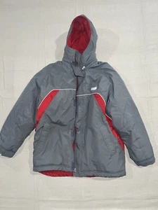 Vintage Y2K Nike Winter Boys Coat Size XL Puffer Grey And Red. Removable Hood - Picture 1 of 8