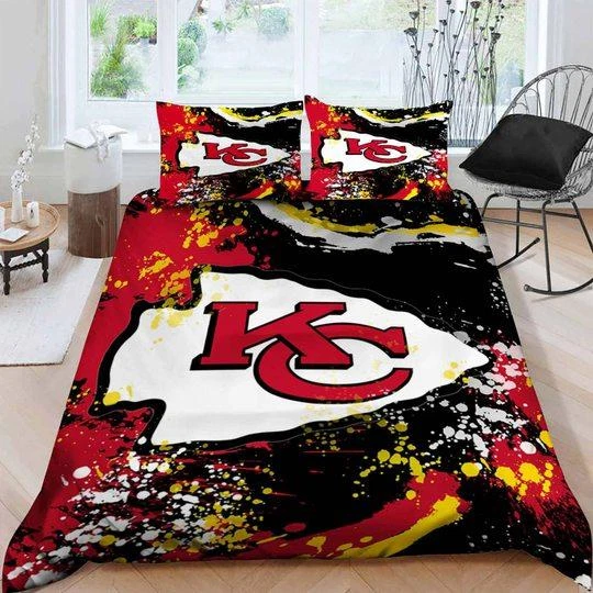 Sport Gift Idea, Dark Style Kansas City Chiefs Full Bedding Set (4pcs) - Image 1 of 1