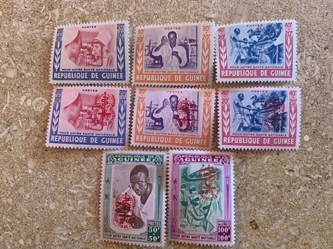 Stamps Guinee SC#B12-14(M), B25-9(MNH) (1960-2) F/VF SCV $8.25 Cover