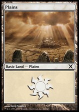 Plains (366) - Foil ~ Moderately Played 10th Edition Tenth MTG Magic UltimateMTG