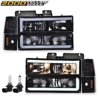 Fit For Gmc C/K Suburban 94-00 Black Housing Smoke Corner Headlight Bumper Lamp Foto 1 de 4