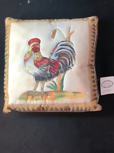 Koloniale Akzente handgefertigtes handbemaltes Kissen 12 Zoll x 12 Zoll Fasergehalt Seide - Bild 1 von 4