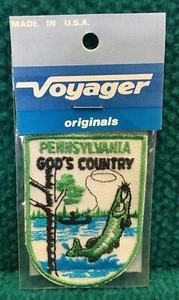 Vintage/New : STATE of PENNSYLVANIA "Voyager" SOUVENIR PATCH @ Gods Country FISH - Picture 1 of 2