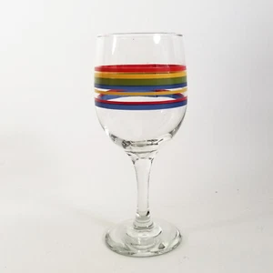 Libbey Fiesta mambo Striped Wine Glass Vintage 12 ounces - Picture 1 of 4