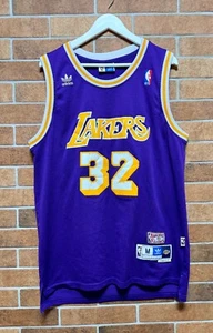 LOS ANGELES LAKERS NBA BASKETBALL SHIRT JERSEY #32 JOHNSON ADIDAS SIZE M PURPLE - Picture 1 of 12
