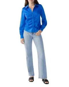 Sanctuary Time To Shine Ruched Shirt in galactic color royal blue size XS NWT - Picture 1 of 11