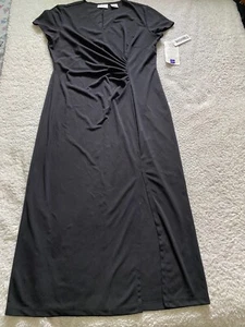 Worthington Women Size 14 Black Short Sleeve Shirt Dress (C15) - Picture 1 of 10