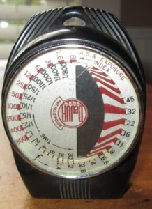 VINTAGE DEJUR-AMSCO PHOTOGRAPHY EXPOSURE LIGHT METER IN ORIGINAL LEATHER CASE - Picture 1 of 9