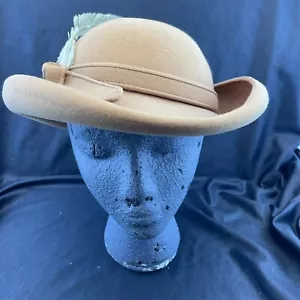 Geo W. Bollman 'Excello' 100% Wool Womens Hat with Feather - Picture 1 of 14