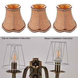 3Pcs E14 Lamp Shade European Fabric Candle Chandelier Lamp Cover For Hotel K SPG - Picture 1 of 12