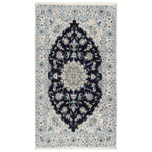 Alfombra persa anudada a mano Nain 200x116 cm Orient Wolle Carpet Rug azul - Imagen 1 de 11