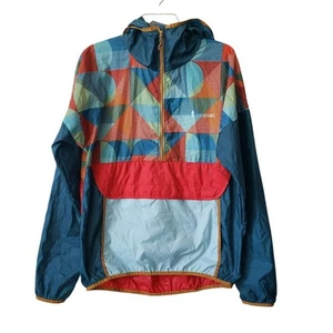 Cotopaxi Teca Windbreaker Womens L Mens M Red Blue Geometric Print Jacket - Picture 1 of 14