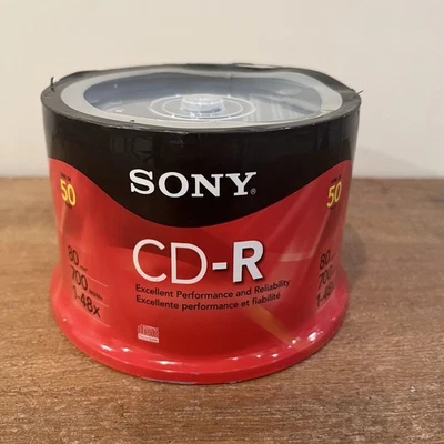Sony CD-R 50 Pack 700MB 80min 48x Spindle Blank Discs NEW Sealed Discontinued - Image 1 of 4