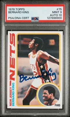 1978 TOPPS #75 BERNARD KING HOF AUTO RC - PSA / DNA 9 / 10  - NONE HIGHER! - Image 1 of 2