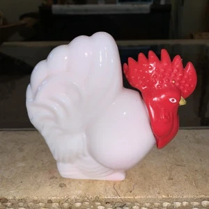 1977 Avon Milk Glass Rooster Perfume Decanter Hand Lotion Bottle Chicken VTG - Picture 1 of 7