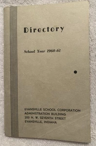 1960-61 Verzeichnis Evansville IN School Corporation Informationen für jede Schule - Bild 1 von 6