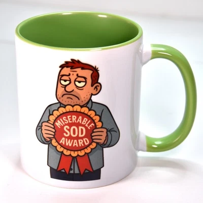 Miserable Sod Award Mug – Funny Novelty Coffee Cup – Gift for Grumpy People - Image 1 of 3
