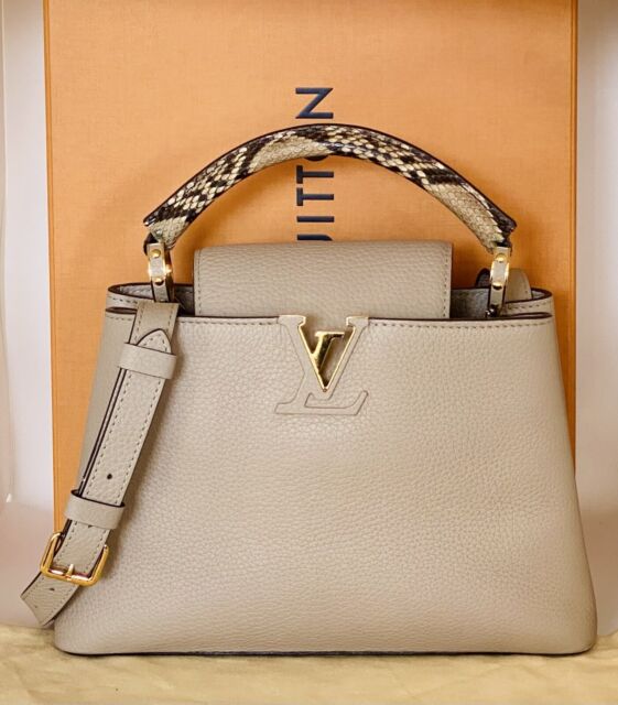 LOUIS VUITTON Capucines MM Handbag Black/ Cream/ Pink Gold Chain Retail  $7,450